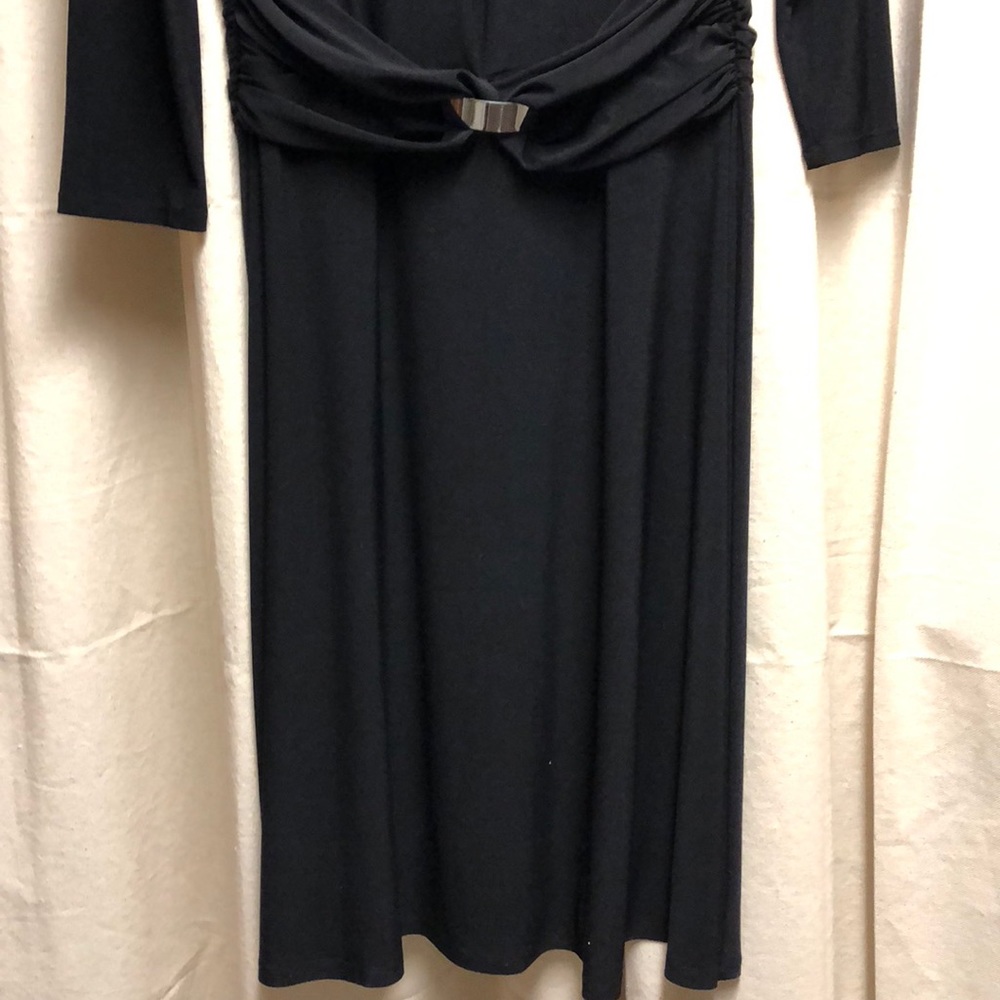 Black Kasper dress with silver buckle